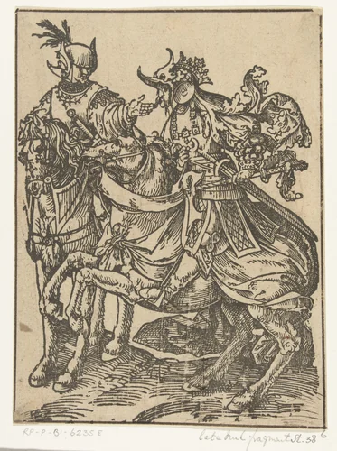 Floris IV en Willem II by Jacob Cornelisz van Oostsanen, print, 1518
