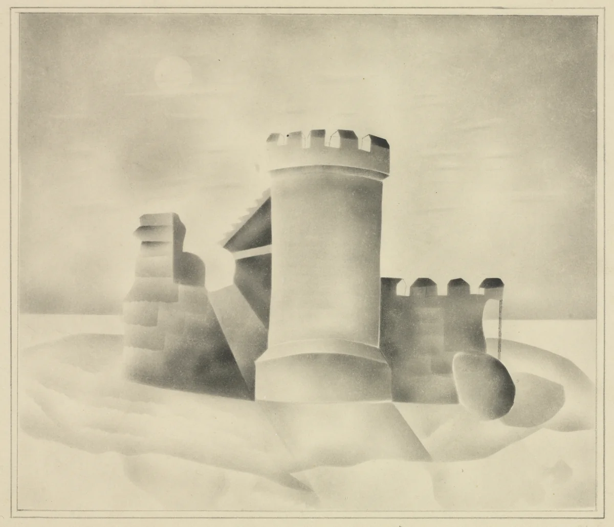 Ruins by Moonlight by Mary Altha Nims, drawing, 1840