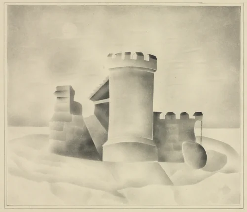 Ruins by Moonlight by Mary Altha Nims, drawing, 1840