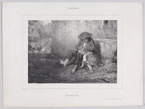 Recess, from "L'Artiste" by Alexandre-Gabriel Decamps, print, 1834