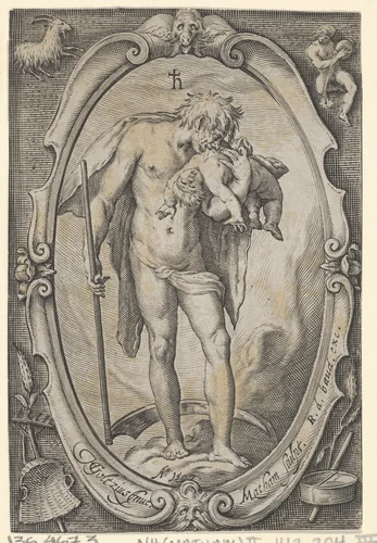 Saturn, from "The Planets" by Jacob Matham, print, 1597