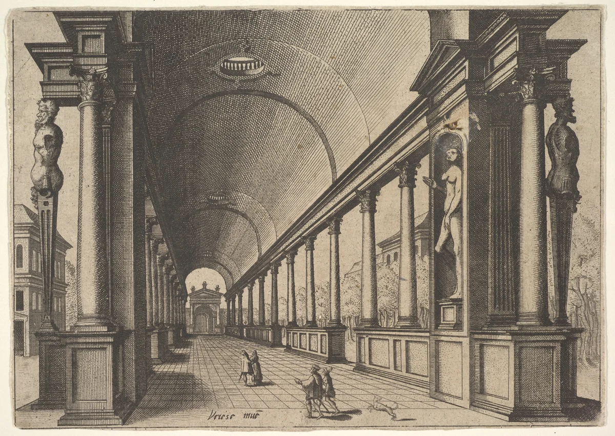 Plate from "Scenographiae..." by Johannes van Doetecum, print, 1560