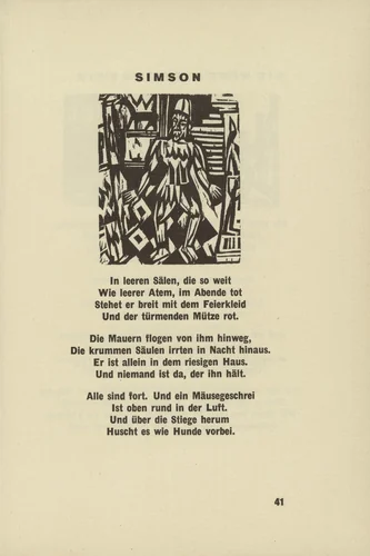 Simson (headpiece, page 41) from Umbra vitae (Shadow of Life) by Ernst Ludwig Kirchner, illustrated book, 1924