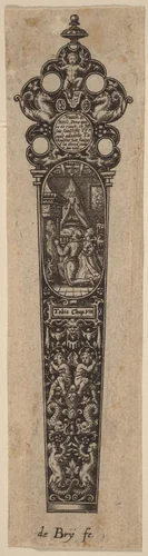 Ornament for Knife Handle by Theodor de Bry, print, 1528-1598
