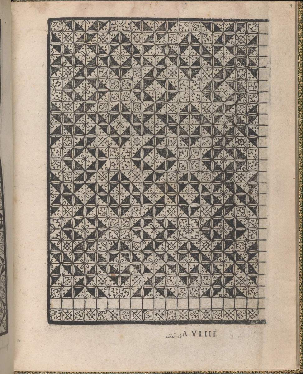 Ornamento delle belle & virtuose donne, page 5 (verso) by Matteo Pagano, book, 1554