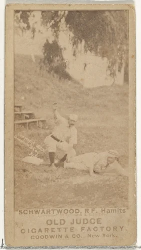 Schwartwood, Right Field, Hamit, from the Old Judge series (N172) for Old Judge Cigarettes by Goodwin & Company, photograph, 1887