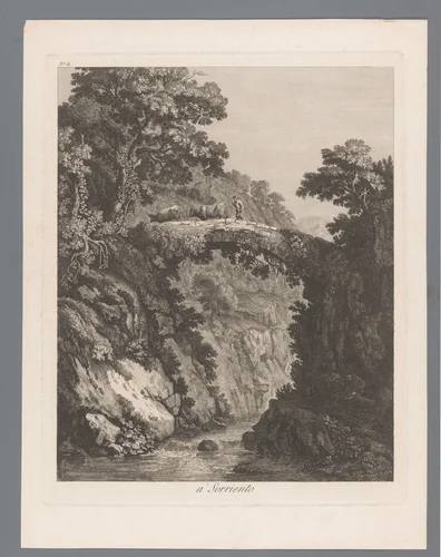 Gezicht op Sorrento bij Napels by Jacob Philipp Hackert, print, 1777-1779