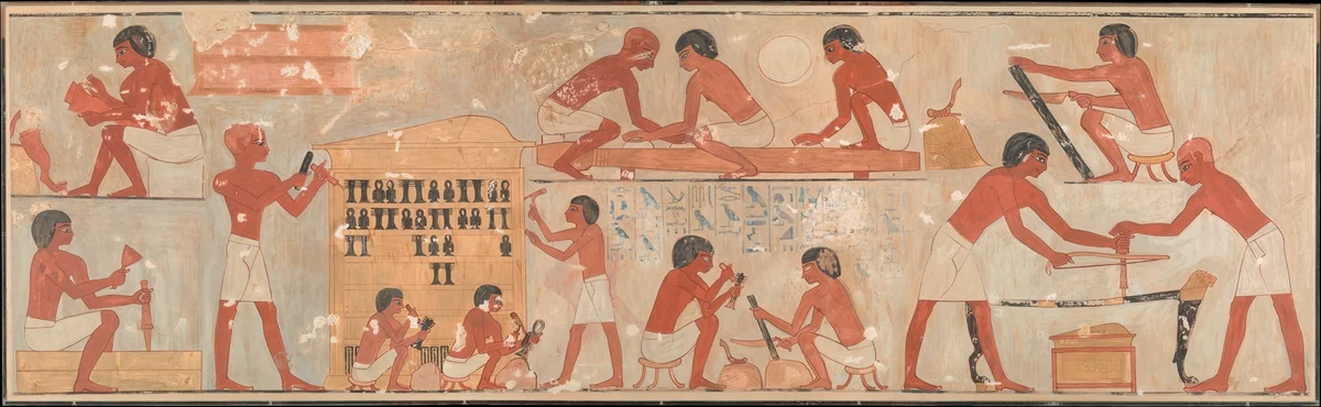 Carpenters at Work, Tomb of Rekhmire by Nina de Garis Davies, artwork, -1504