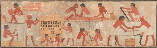 Carpenters at Work, Tomb of Rekhmire by Nina de Garis Davies, artwork, -1504