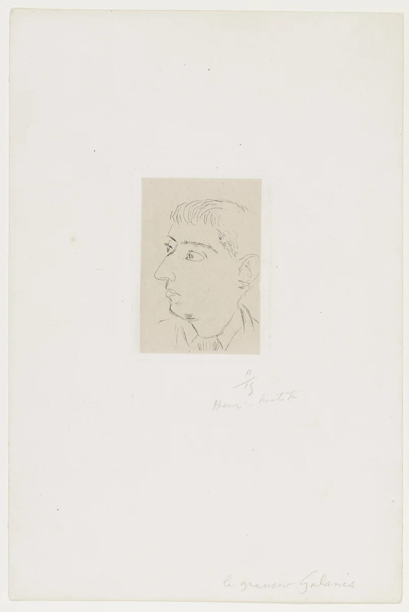 Demetrius Galanis Three-Quarters View (Demetrius Galanis de trois-quarts) by Henri Matisse, print, 1915