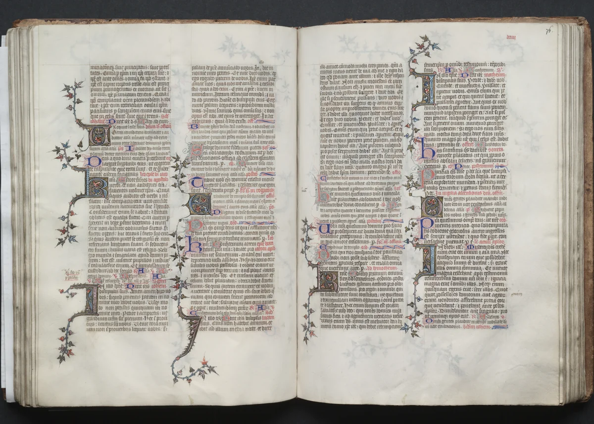 The Gotha Missal: Fol. 75v Text by Master of the Boqueteaux, book, 1370-1380