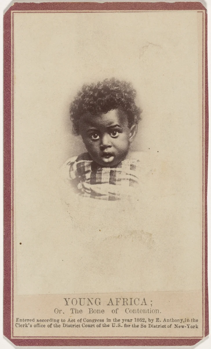 "Young Africa" by Edward Anthony, photograph, 1862