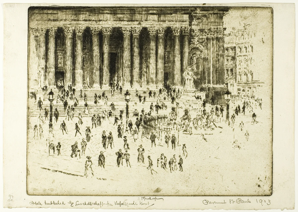 Saint Paul's Pavement by Joseph Pennell, print, 1905