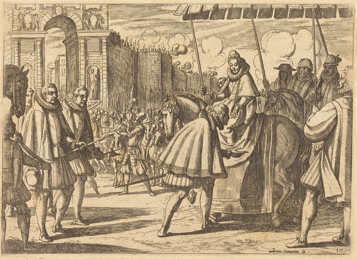 Triumphal Entry of Margaret of Austria by Antonio Tempesta, print, 1612