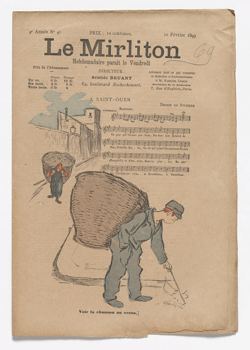 Le Mirliton, no. 96 by Théophile-Alexandre Steinlen, periodical, 1893
