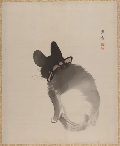 Cat Seen from Behind by Kawabata Gyokushō, painting, 1887-1892