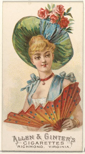 Plate 50, from the Fans of the Period series (N7) for Allen & Ginter Cigarettes Brands by Allen & Ginter, print, 1889