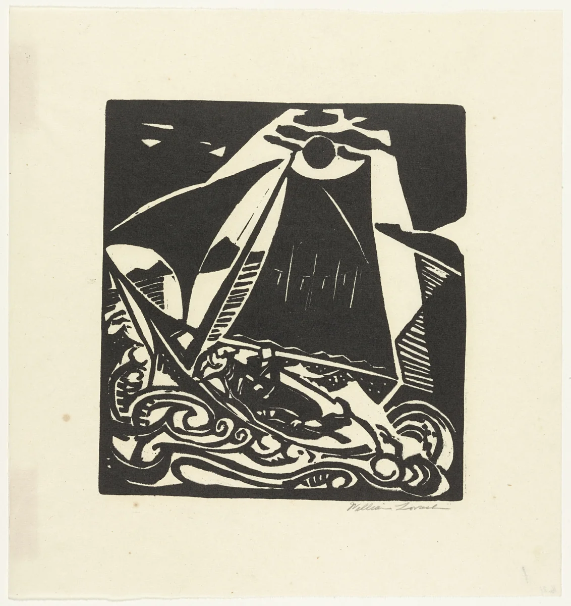 Sailboat by William Zorach, print, 1915