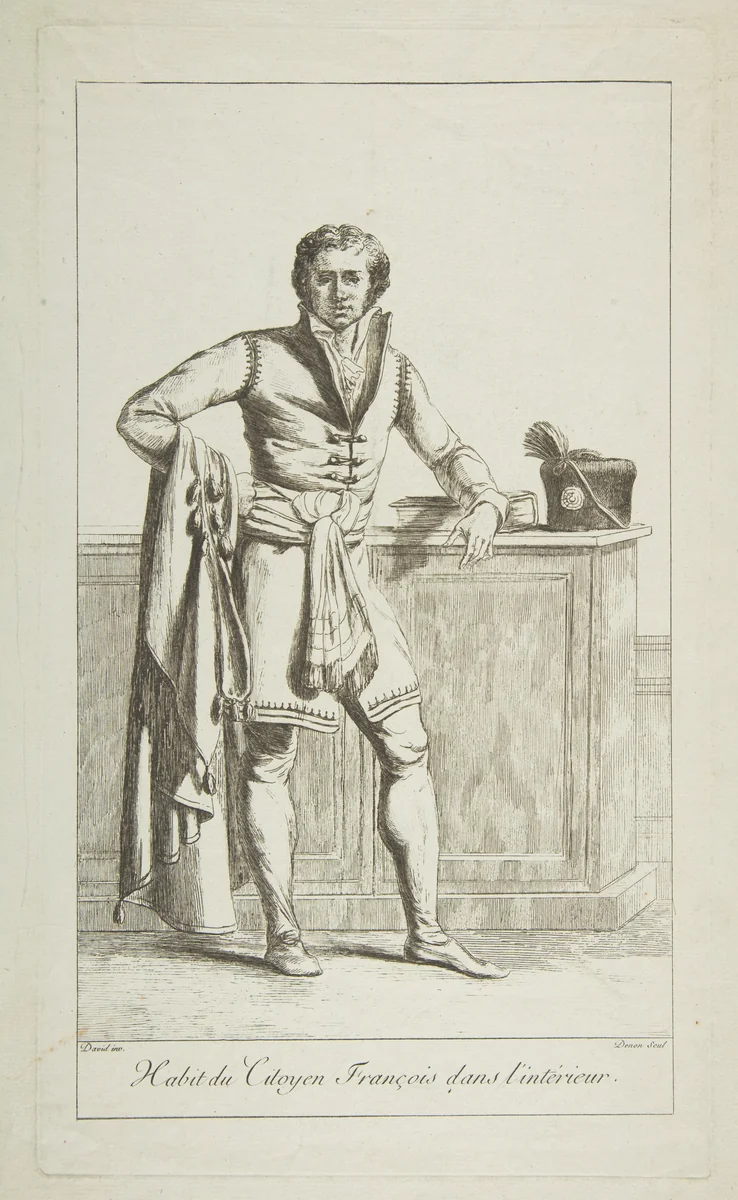 Inside Attire of the French Citizen by Jacques-Louis David, print, 1794