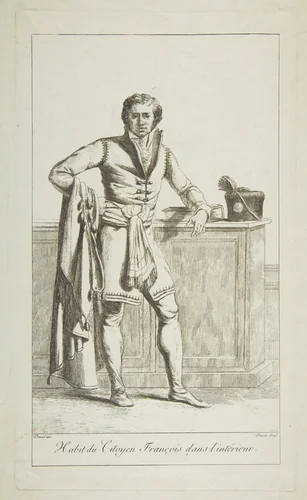 Inside Attire of the French Citizen by Jacques-Louis David, print, 1794