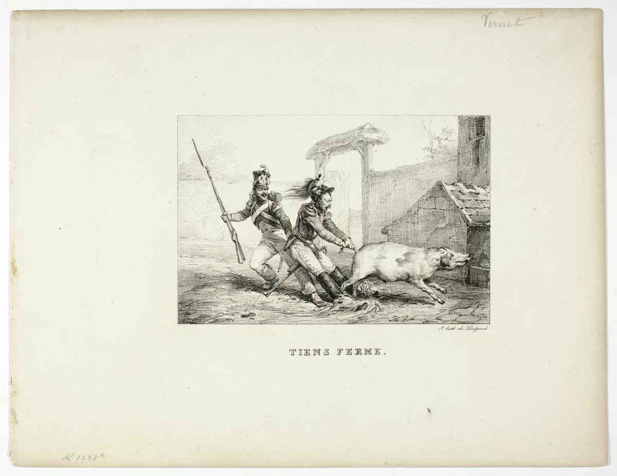 Hold Fast by Horace Vernet, print, 1813-1839