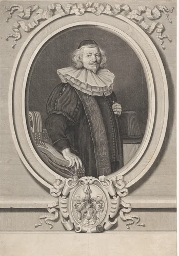 Portret van Leonhard Golling by Lambert Visscher, print, 1677-1690