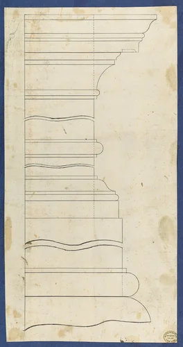 Moldings for Gothic Library Bookcase, from Chippendale Drawings, Vol. II by Thomas Chippendale, drawing, 1753