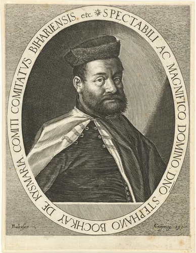 Portret van István Bocskai by Unknown, print, 1591-1613