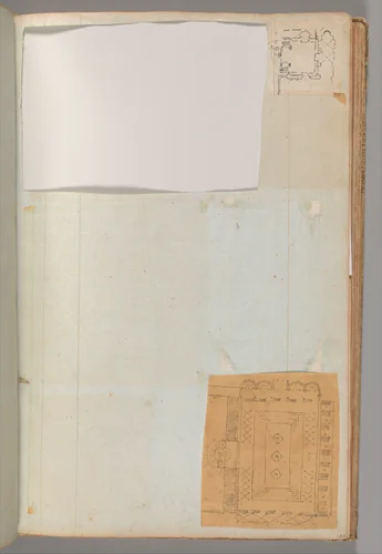 Page from a Scrapbook containing Drawings and Several Prints of Architecture, Interiors, Furniture and Other Objects by Charles Percier, book, 1795-1805