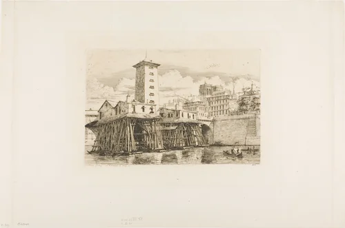 La Pompe Notre Dame, Paris by Charles Meryon, print, 1852
