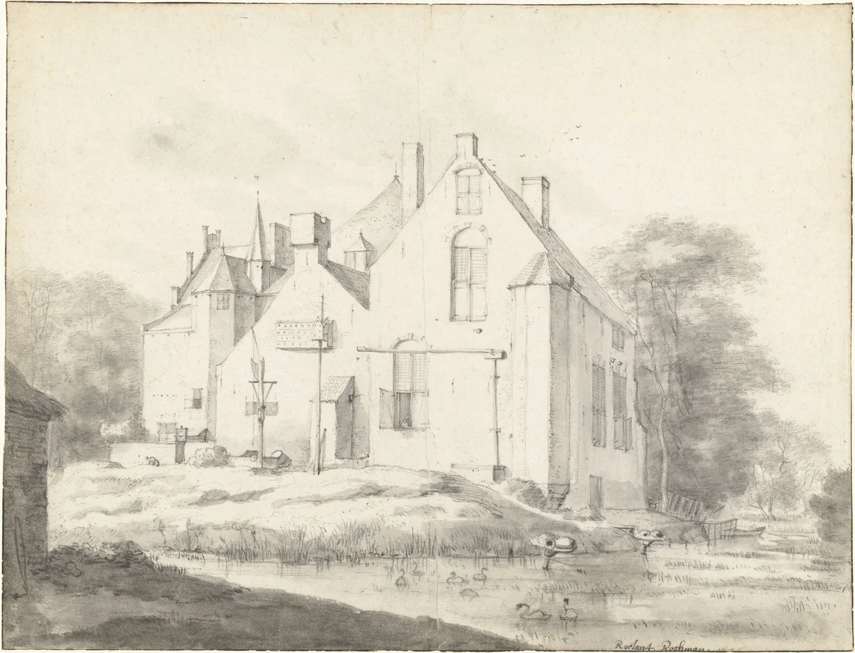 View of Kasteel Raaphorst, Seen from the South-west (?) by Roelant Roghman, drawing, 1646