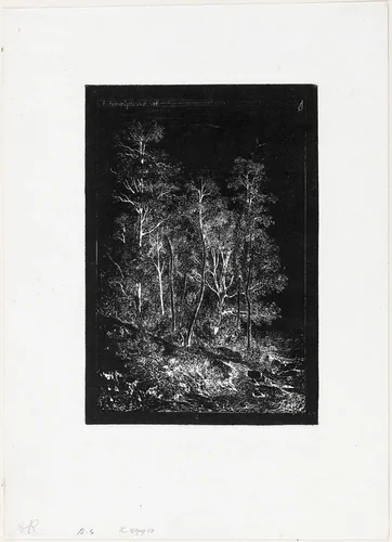 Trees by Henri Joseph Harpignies, print, 1848
