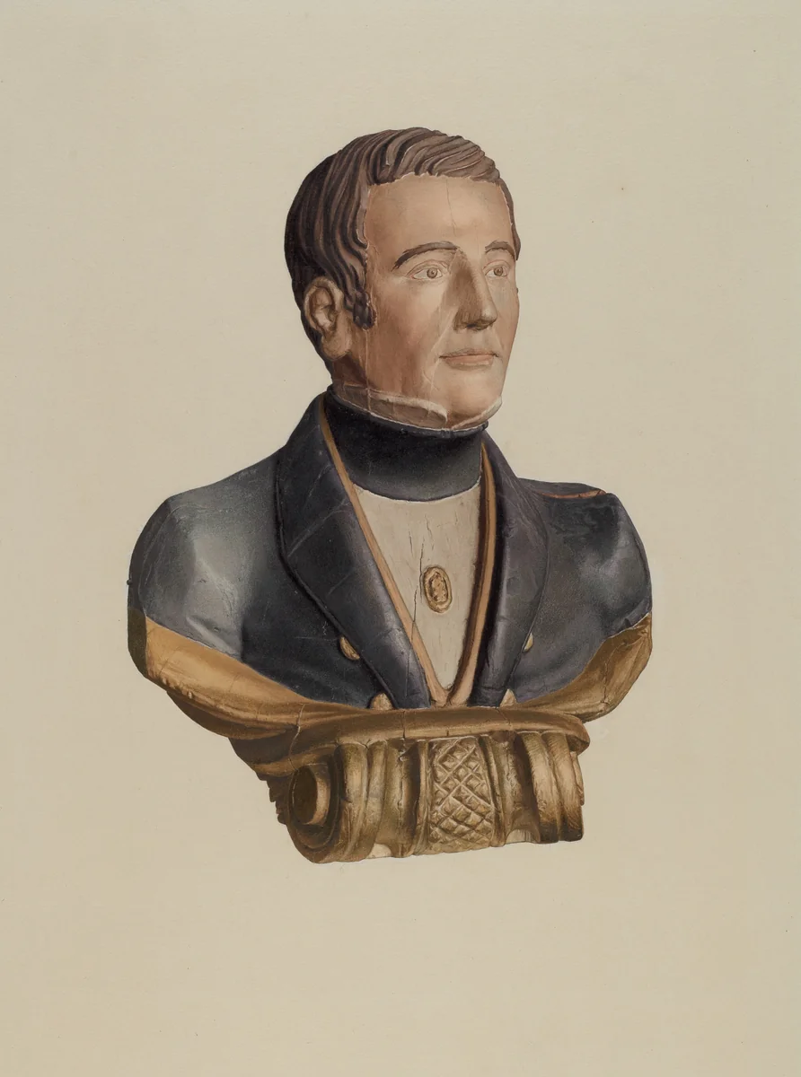 Figurehad: "Solomon Piper" by Ingrid Selmer-Larsen, index of american design, 1936