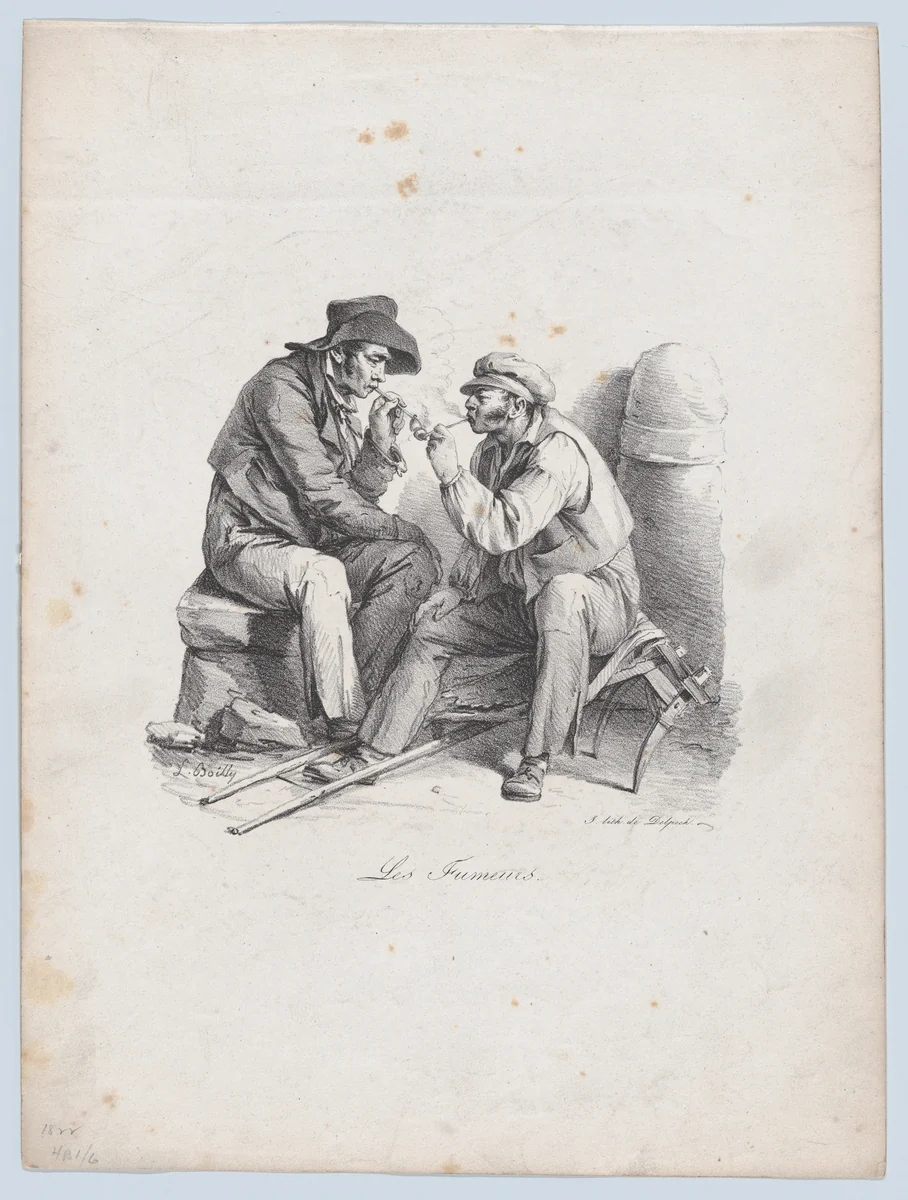 The Smokers by Louis-Léopold Boilly, print, 1822