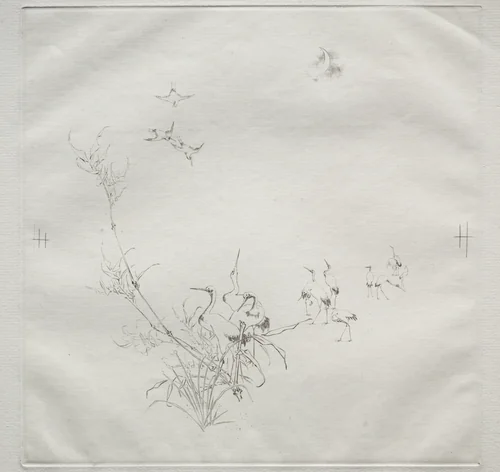 Parisian Service (Haviland service): The Moon (no. 5) by Félix Bracquemond, print, 1875