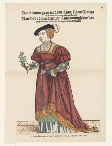 Portret van Anna van Oostenrijk by Hans Liefrinck, print, 1539-1547