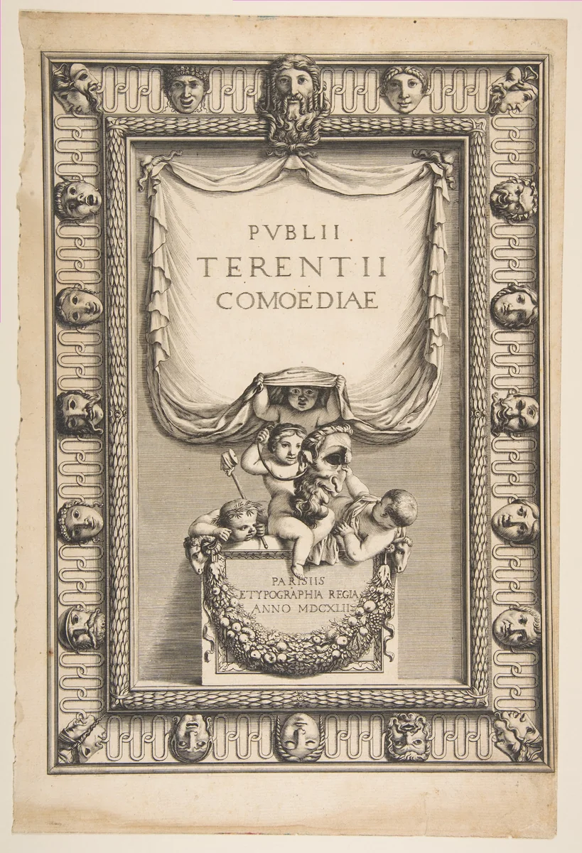 Title Page: Comedies of Terence (Publii Terentii Comœdiae) by Abraham Bosse, print, 1642