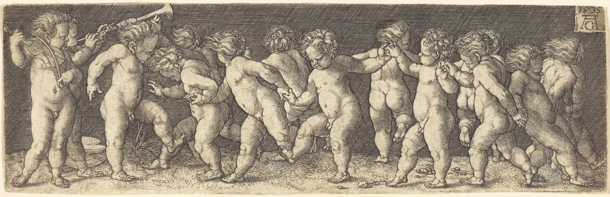 Dancing Children by Heinrich Aldegrever, print, 1535