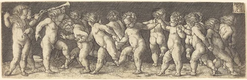 Dancing Children by Heinrich Aldegrever, print, 1535