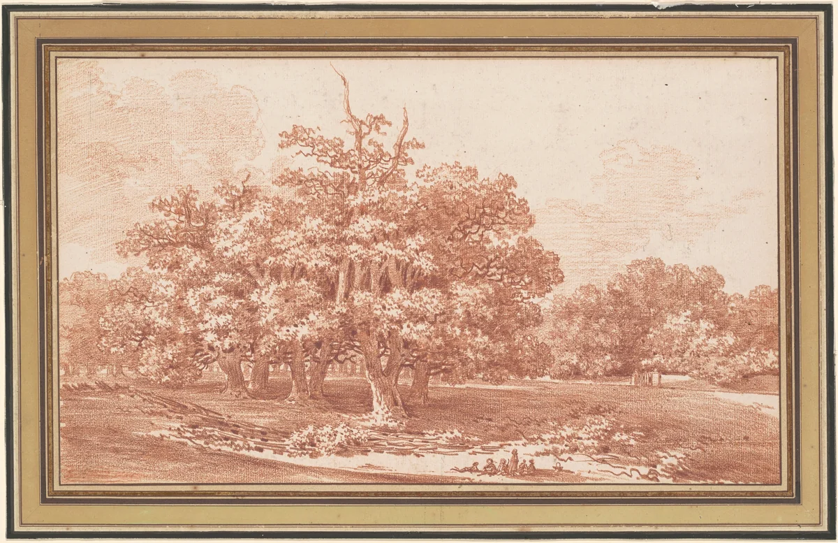 The Carrefour de l'Aiguille in the Forest of Fontainebleau by Jean Baptiste Le Prince, drawing, 1765-1775