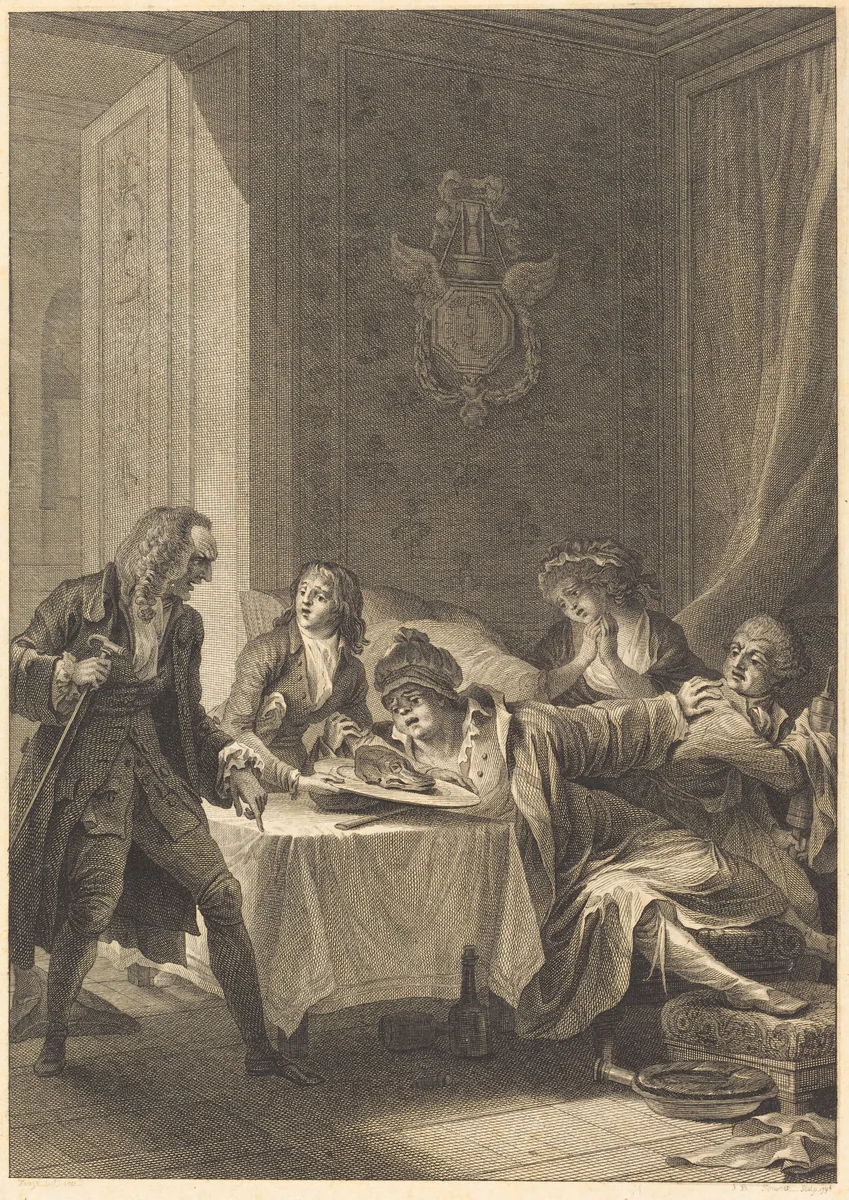 Le glouton by Jean Baptiste Blaise Simonet, print, 1794