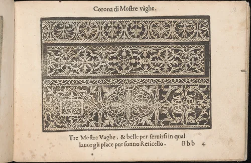 Corona delle Nobile et Virtuose Donne, Libro Terzo, page 8 (recto) by Cesare Vecellio, book, 1620