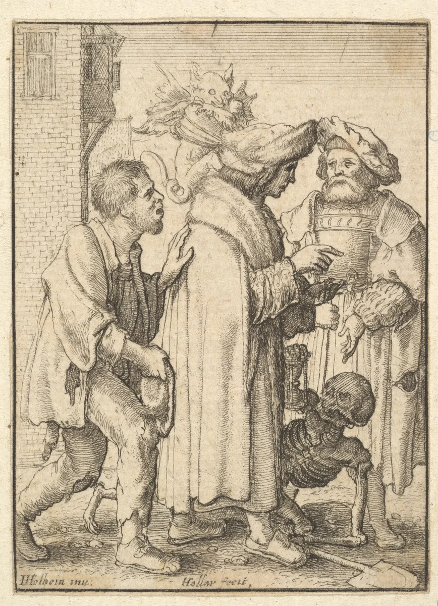 Rich Man, from the Dance of Death by Wenceslaus Hollar, print, 1651
