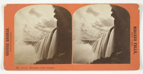 Sunset, Horseshoe Fall - Niagara, No. 292 from the series "Niagara Falls, New York" by George Barker, photograph, 1850-1894