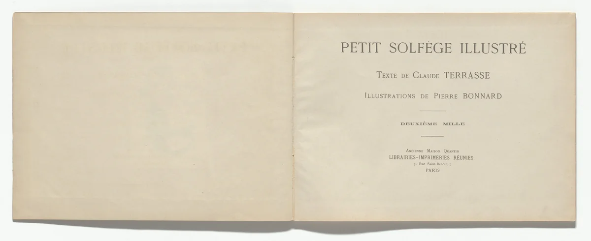 Petit solfège illustré (Little Illustrated Solfège) by Pierre Bonnard, illustrated book, 1891