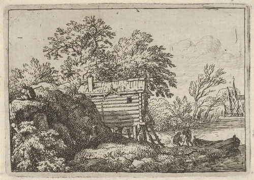 The Fisherman's Hut by Allart van Everdingen, print, 1621-1675