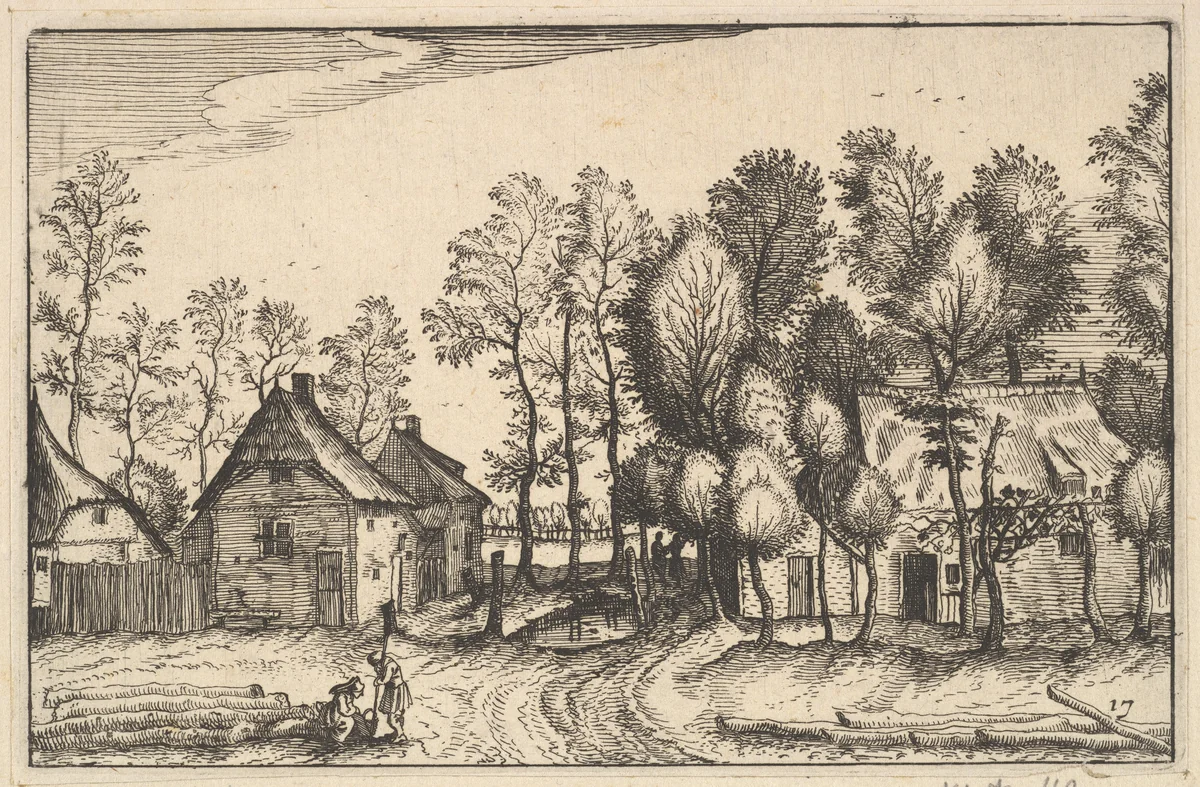 Landscape with Hewed Trees, plate17 from "Regiunculae et Villae Aliquot Ducatus Brabantiae" by Claes Jansz Visscher, print, 1605-1615