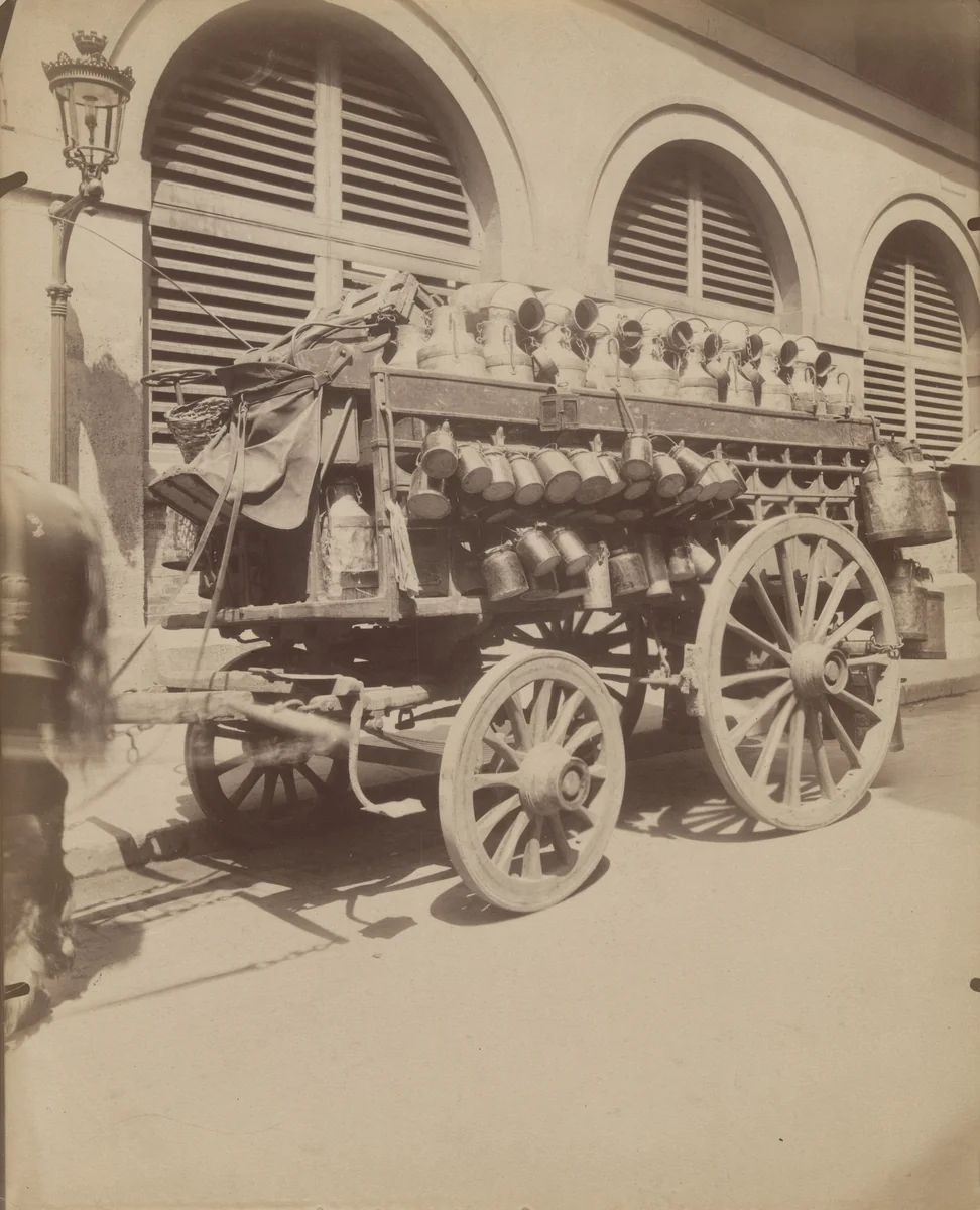 Voiture de Laitier by Eugène Atget, photograph, 1908