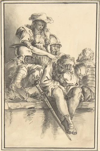 Scene with Banditti by anonymous, drawing, 1750-1825