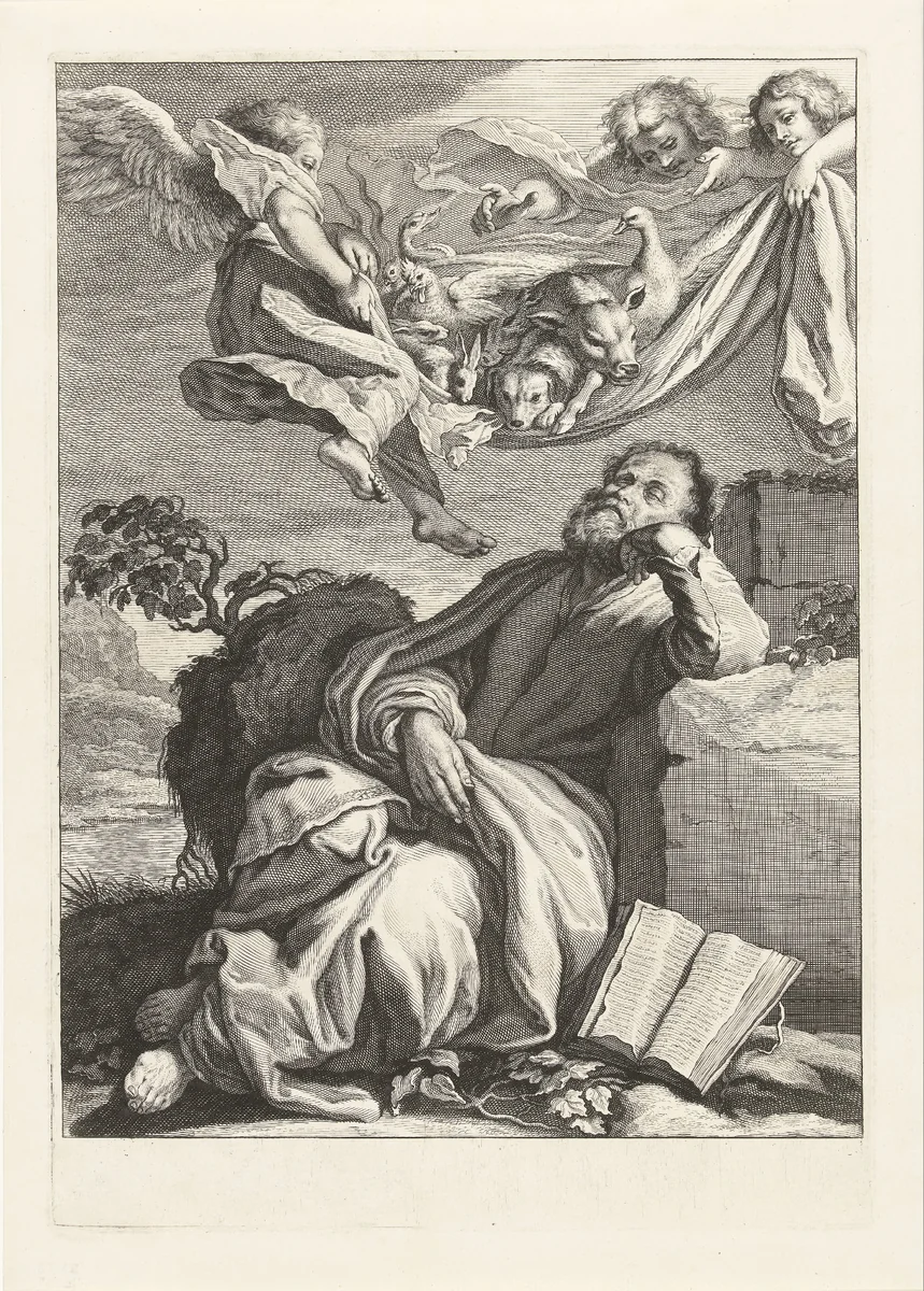 Visioen van Petrus by Jeremias Falck, print, 1655-1677